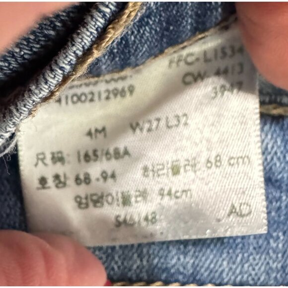 Levi's 505 Embroidered Straight Leg Jeans W27 L32 Blue Denim Stretch Levis - Picture 6 of 6